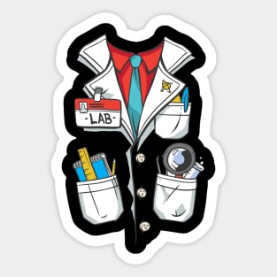 Lab Coat Costume Science Geek Funny Lab Gift Sticker